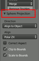 Blender Sphere Projection