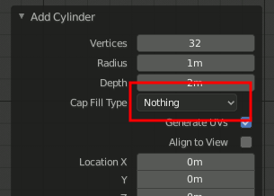 Blender Cylinder Cap Fill Type
