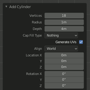 Cylinder Settings